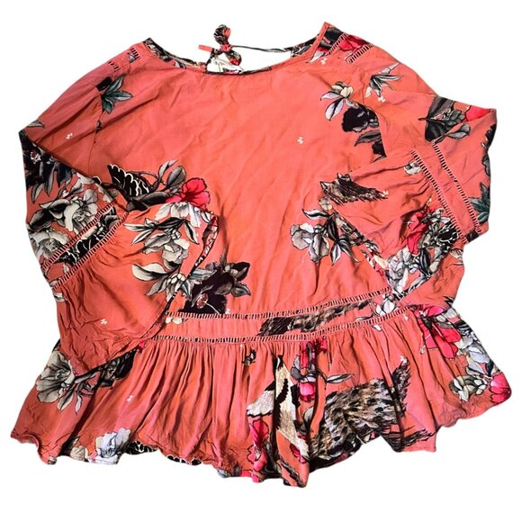 Jaase Floral Print Boho Cropped Quarter Sleeve S - Picture 6 of 6